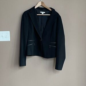 Marella‎ Zipper Pockets One Button Blazer in Black Size 12